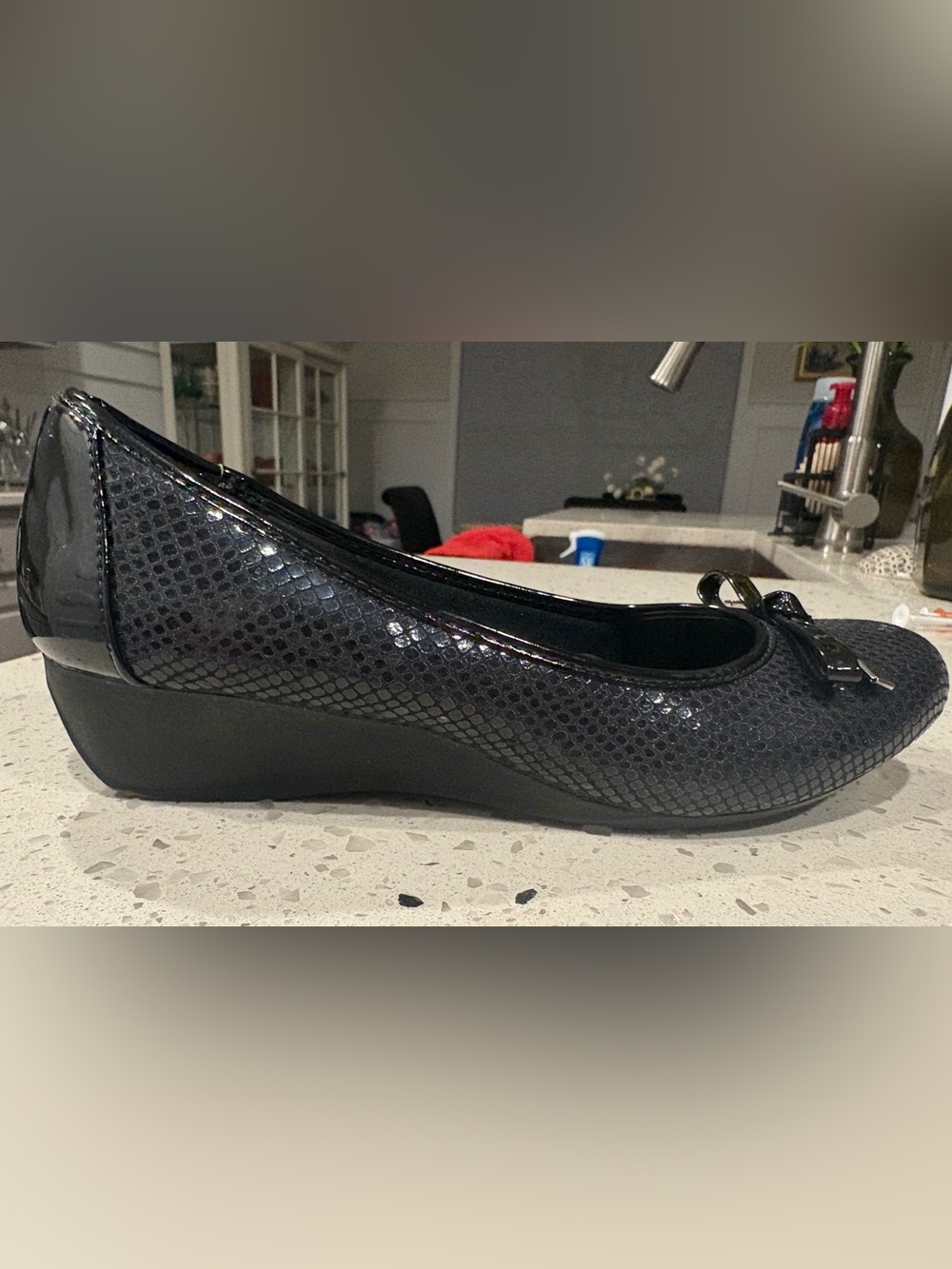 Karen Scott Casual Round Toe Wedge Pumps Black Size 7M